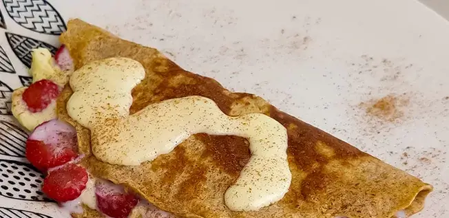Panqueca fit de morango sem açúcar